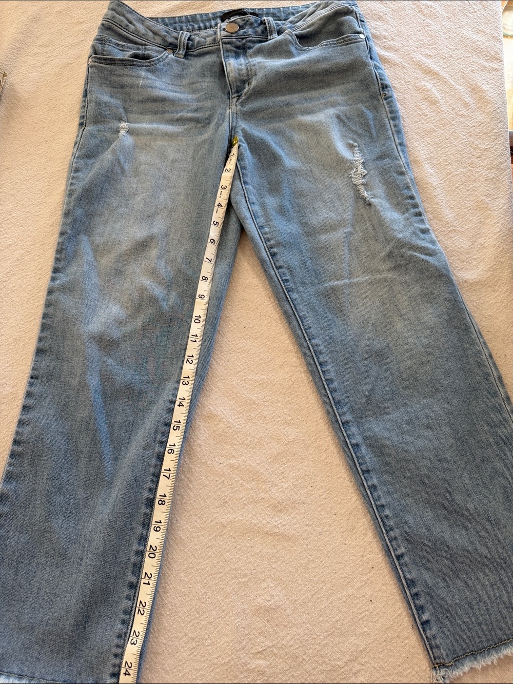 1822 Denim Light Blue Straight Leg Jeans with Faded Wash